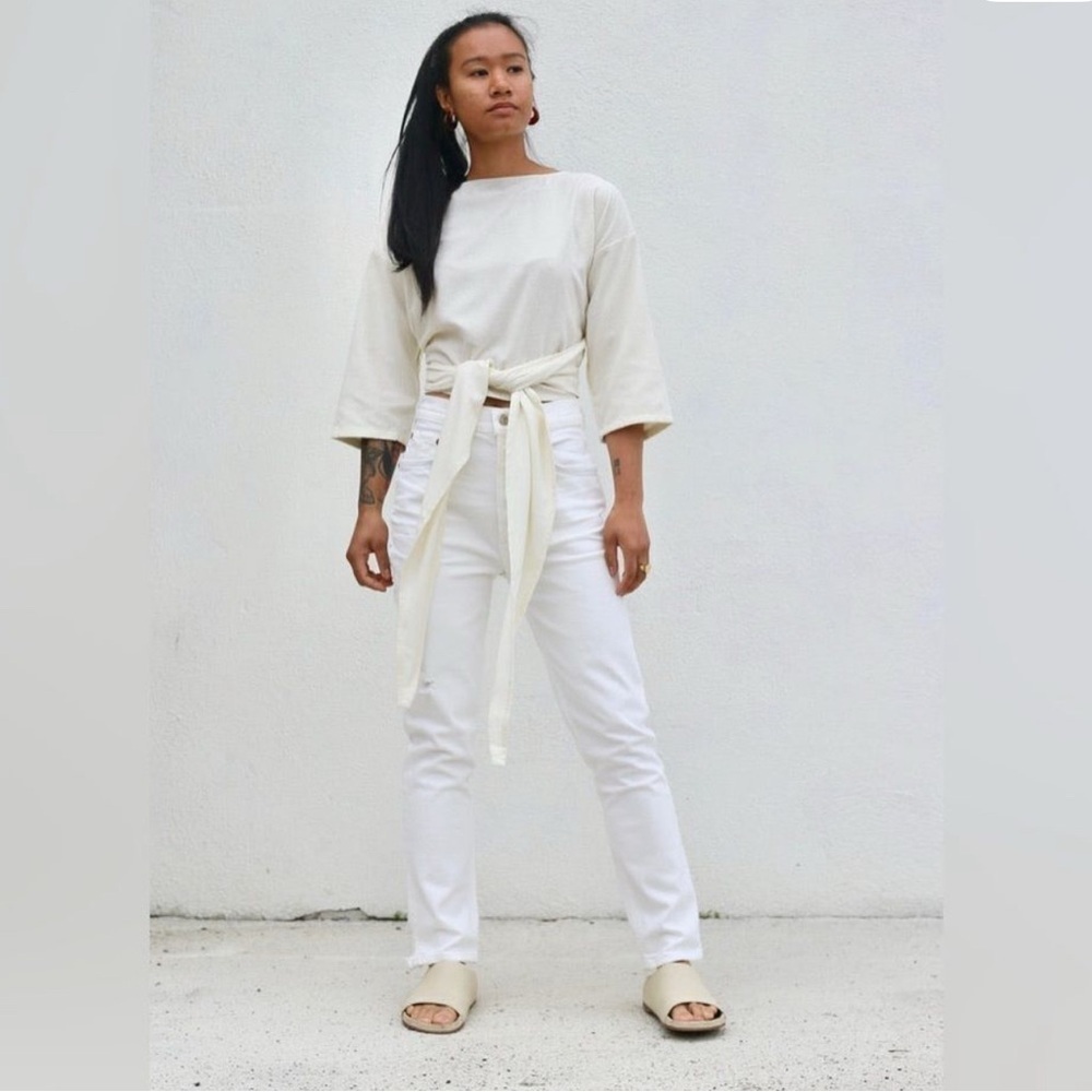 Citizens of Humanity NWT Jolene High Rise Straight Jeans in White Out Size 28